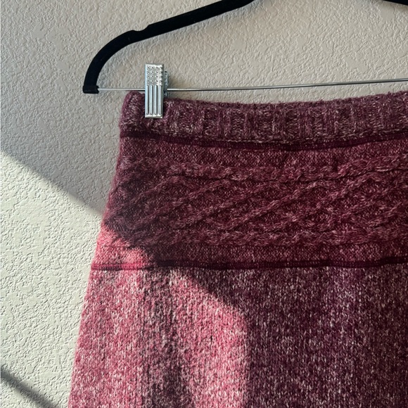 Prana Burgundy A-Line Knit Skirt - Picture 8 of 11
